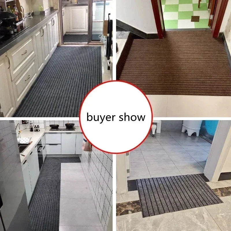 Striped Absorbent Kitchen & Entryway Mat