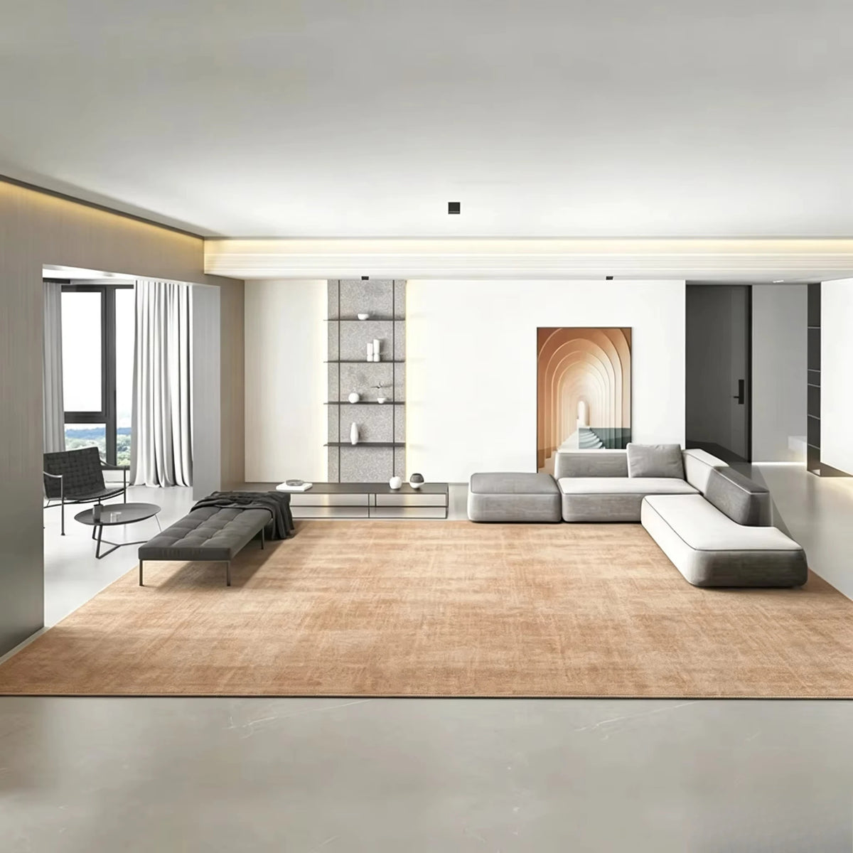 Solid-Color Modern Area Rug