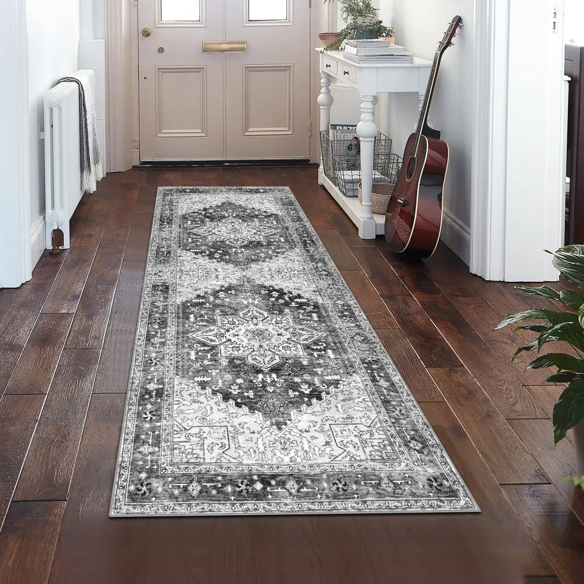 Persian Style Living Room Hall Carpet Long Hallway Corridor Rugs Non-slip Stairs Decor Runner Rug Kitchen Mat Size Customized