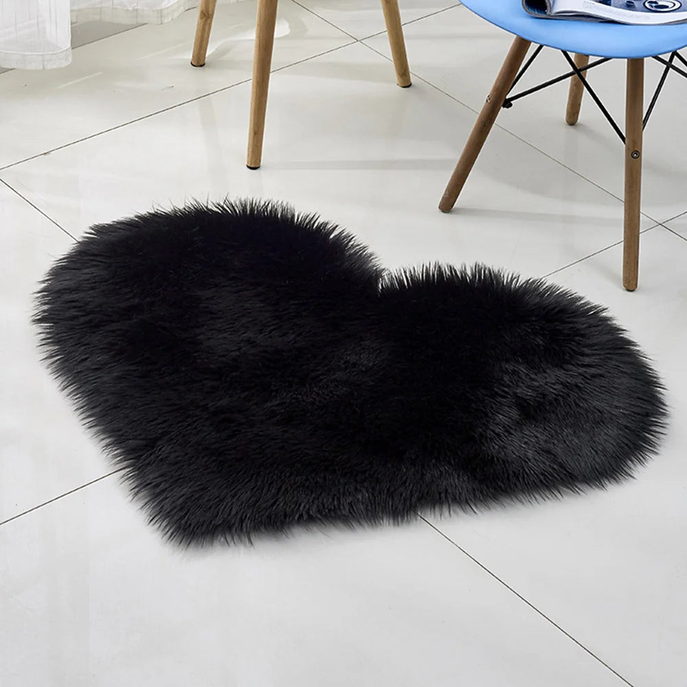 Heart-Shaped Plush Accent Rug