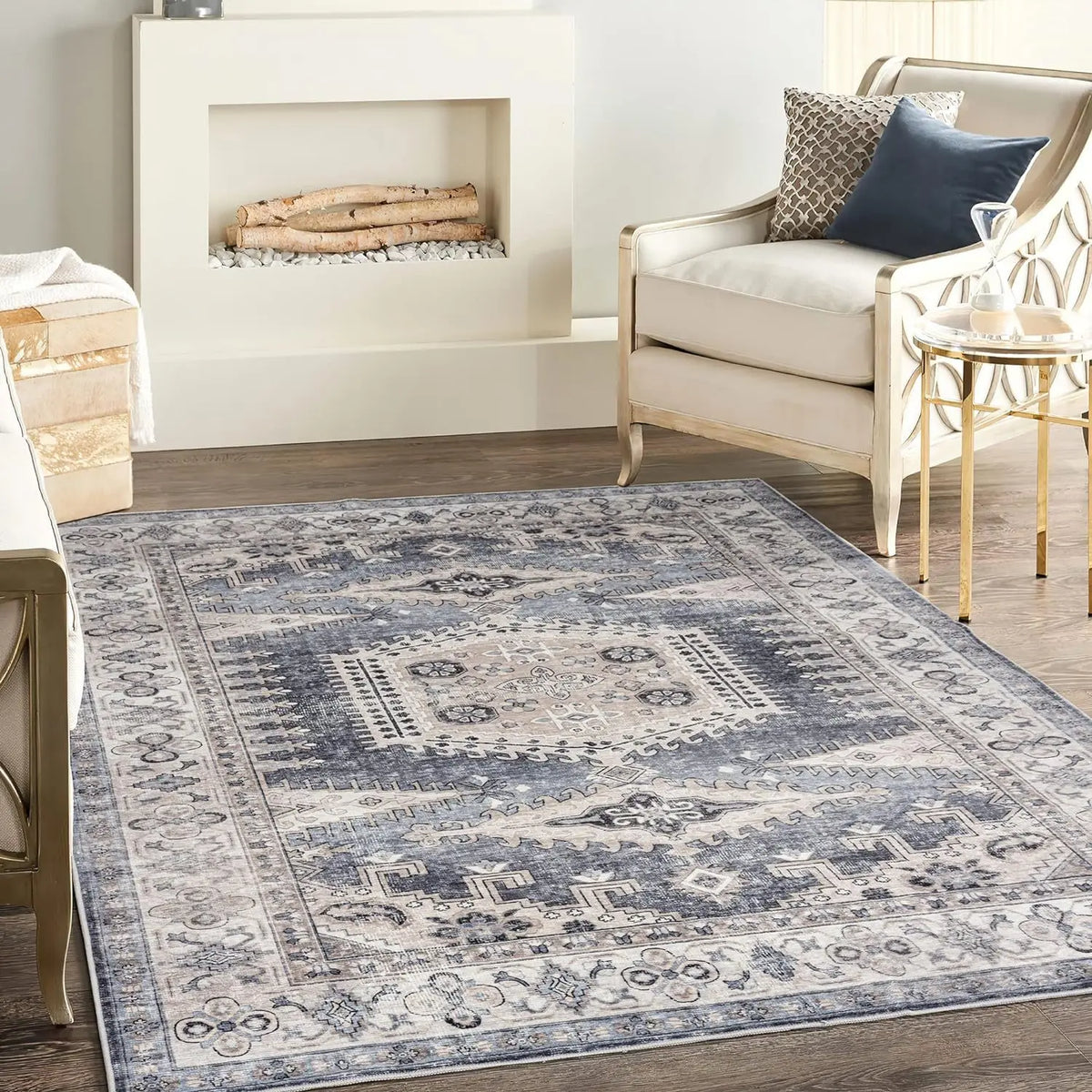 VIKAMA Vintage Persian Large Carpet Living Room Home Decoration Sofa End Table Area Blanket Bedroom Study Dining Room Floor Mat