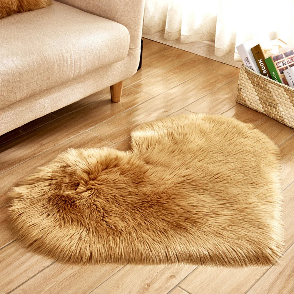 Heart-Shaped Plush Accent Rug