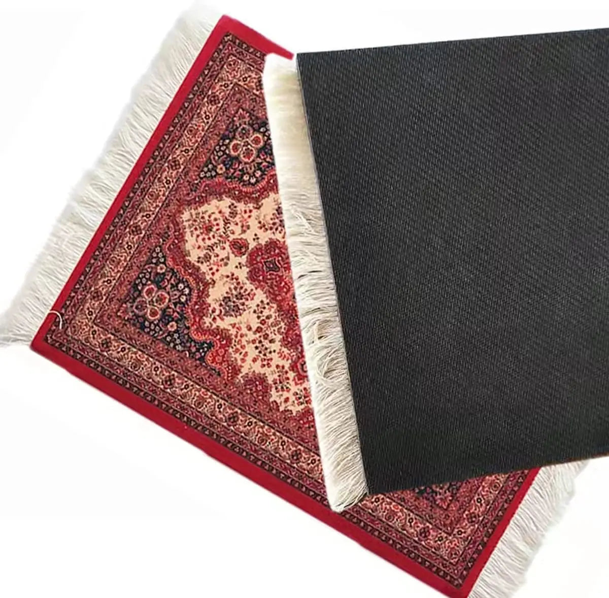 Hot Persian Mini Woven Rug Mat Mousepad Carpet Pattern Cup Mouse Pad with Fring Retro Style Home Office Table Decor Craft
