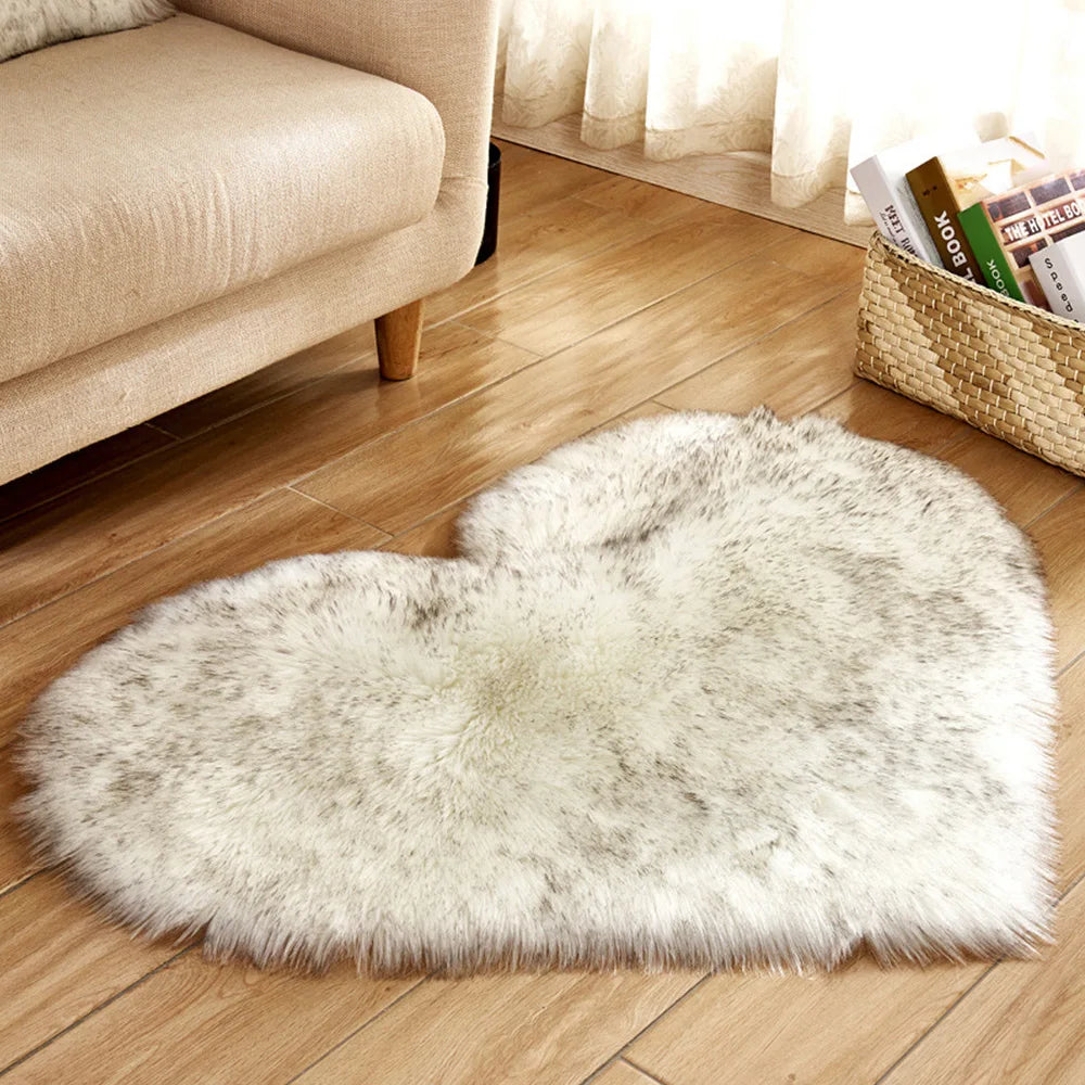 Heart-Shaped Plush Accent Rug
