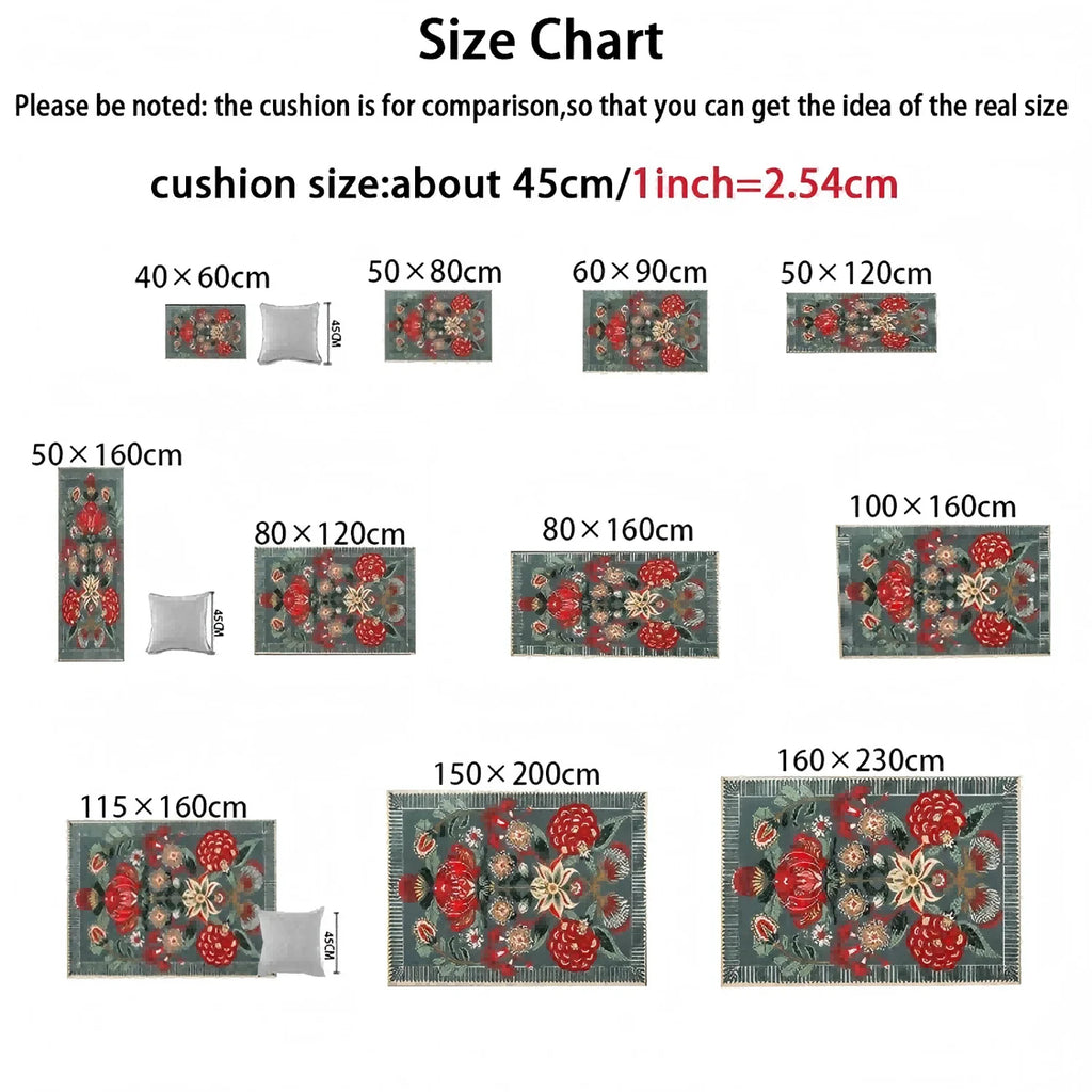 Persian Style Living Room Hall Carpet Long Hallway Corridor Rugs Non-slip Stairs Decor Runner Rug Kitchen Mat Size Customized