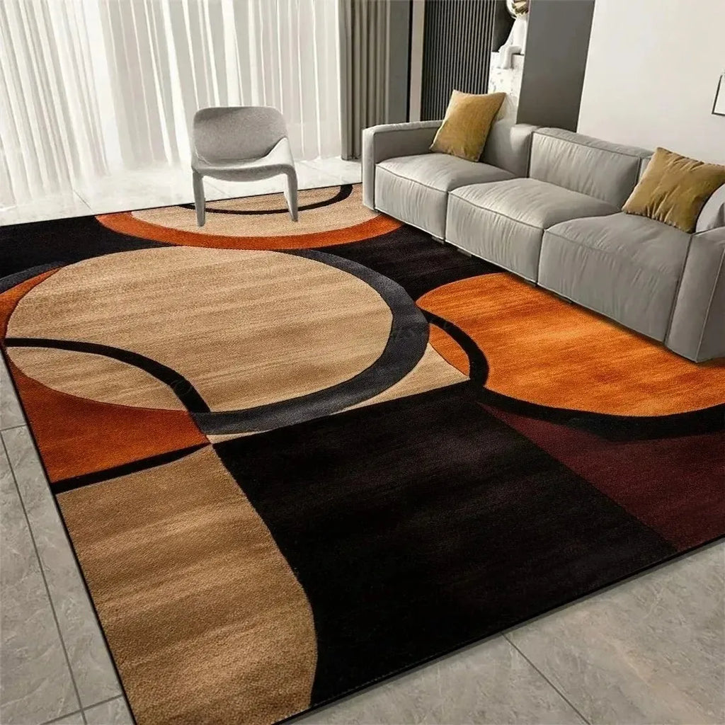 VIKAMA Orange & Beige Abstract Rug