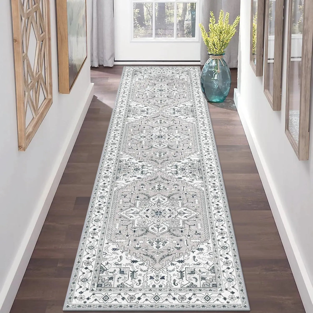 Persian Style Living Room Hall Carpet Long Hallway Corridor Rugs Non-slip Stairs Decor Runner Rug Kitchen Mat Size Customized