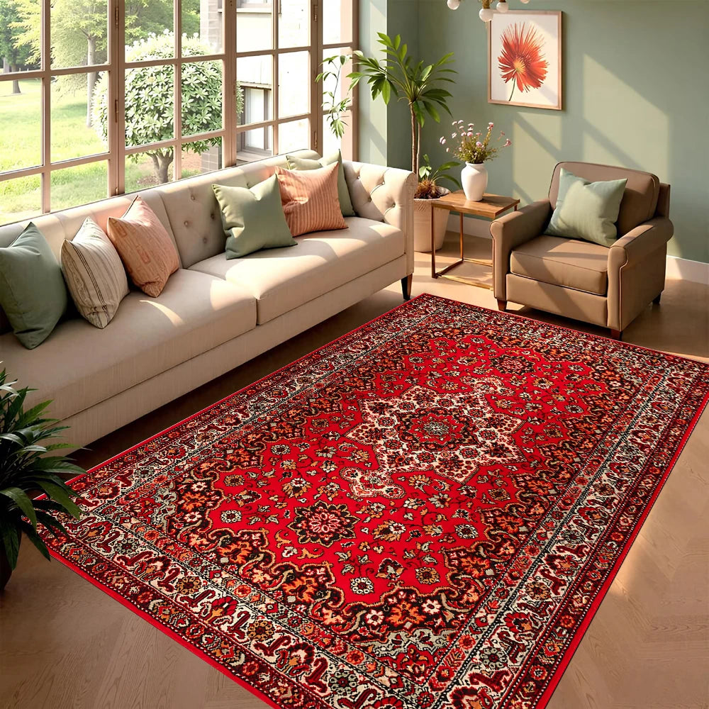 Persian Palace Pattern Area Rug Living Room Carpet Luxury Floral Design Soft Durable Home Decor Retro Luxury Multiple Styles