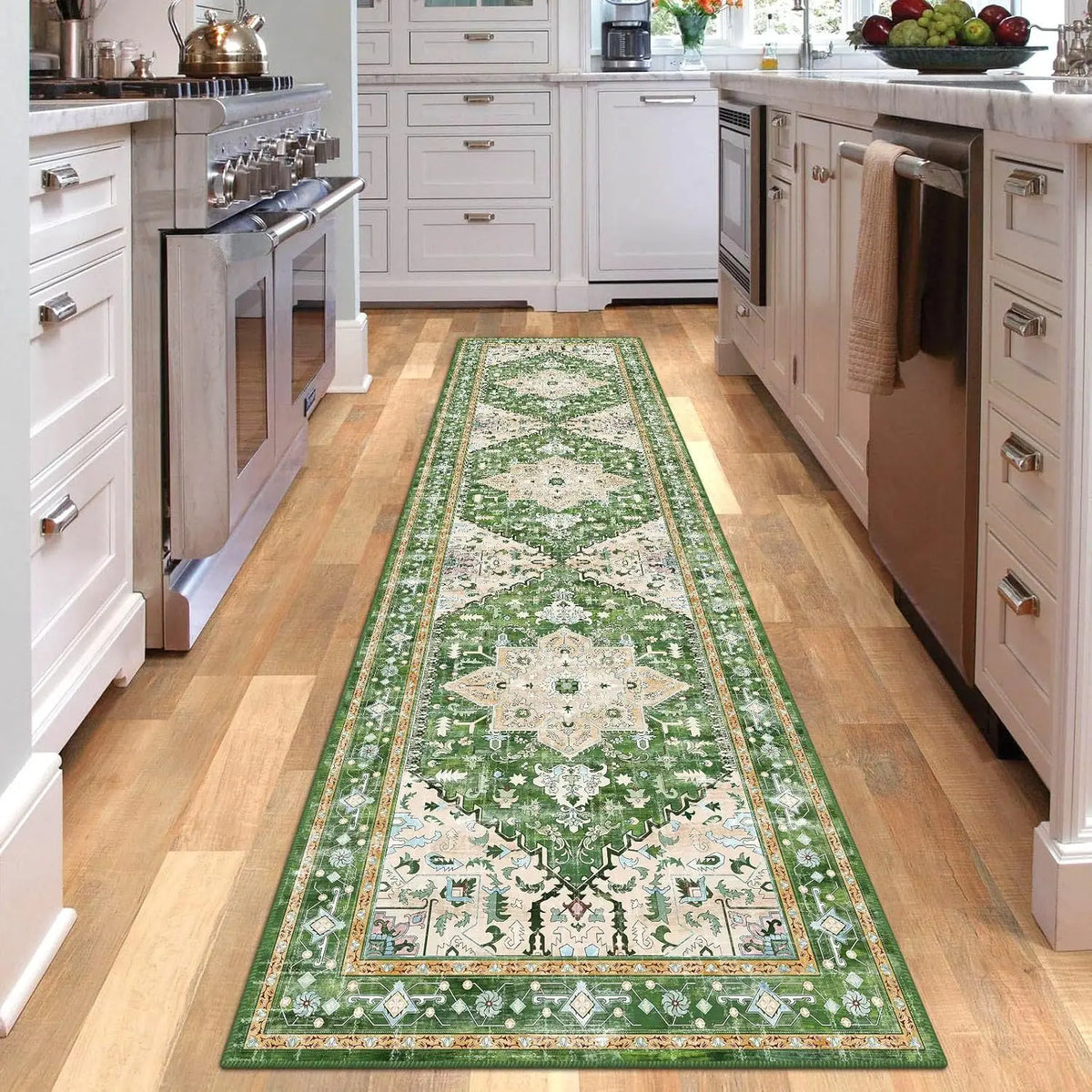 Persian Style Living Room Hall Carpet Long Hallway Corridor Rugs Non-slip Stairs Decor Runner Rug Kitchen Mat Size Customized